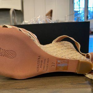 Aquazzura Marinaia Espradrille Wedge 85, beige, size 37